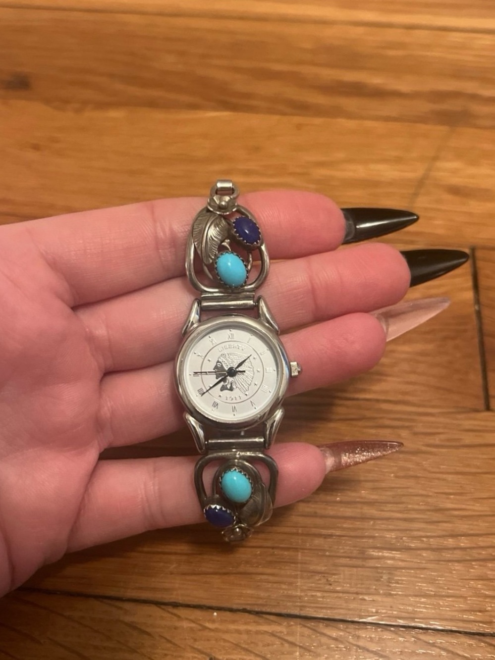 Navajo Sterling Silver Watch - Picture 2 of 7